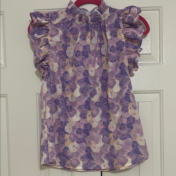 THML Tops - THML size- S -Floral Ruffle Sleeve Blouse